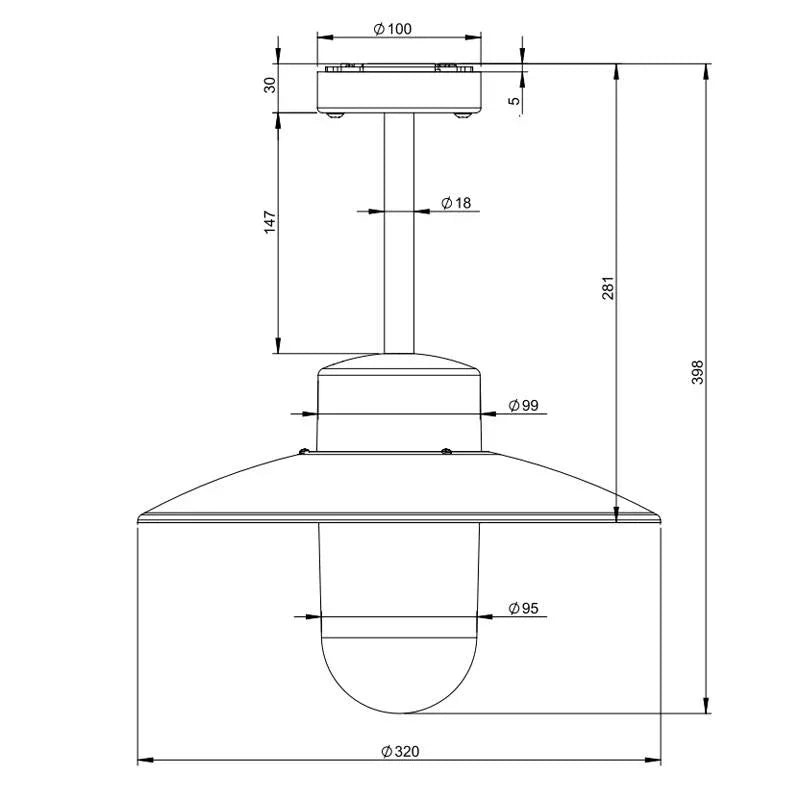 Roger Pradier Belcour N°2 Ceiling Light | All Square Lighting