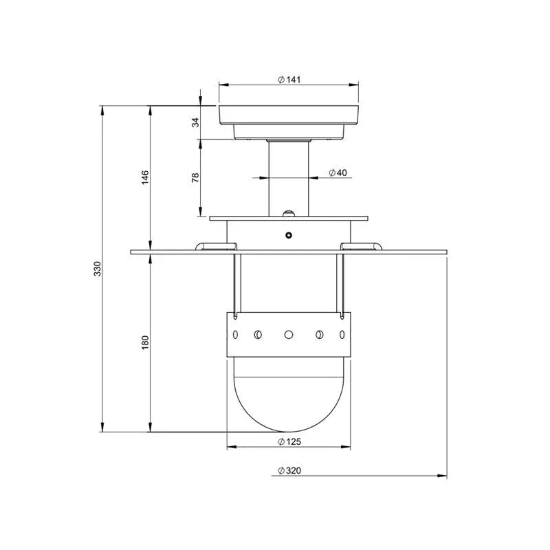 Roger Pradier Kent N°1 Ceiling Light | All Square Lighting