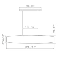 10 HEURES 10 Colonne 130 Horizontal Pendant Light | All Square Lighting