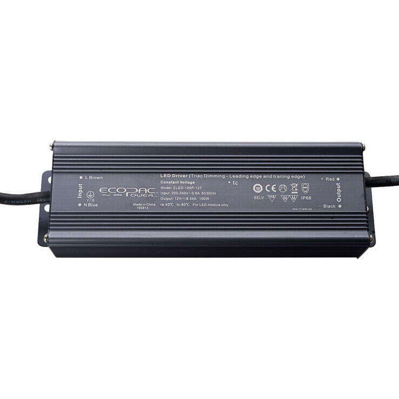 100% Light UK 100W 24V Dimmable IP66 LED Driver | All Square Lighting