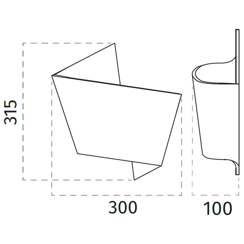 100% Light UK 2498 LED Wall Light | All Square Lighting