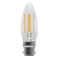 100% Light UK 3.3W BC Clear LED Filament Candle Lamp | All Square Lighting