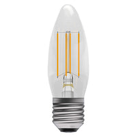 100% Light UK 3.3W ES Clear LED Filament Candle Lamp | All Square Lighting