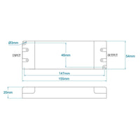100% Light UK 60W 24V Dimmable IP20 LED Driver | All Square Lighting