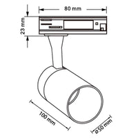 100% Light UK Tube GU10 Track Spotlight | All Square Lighting