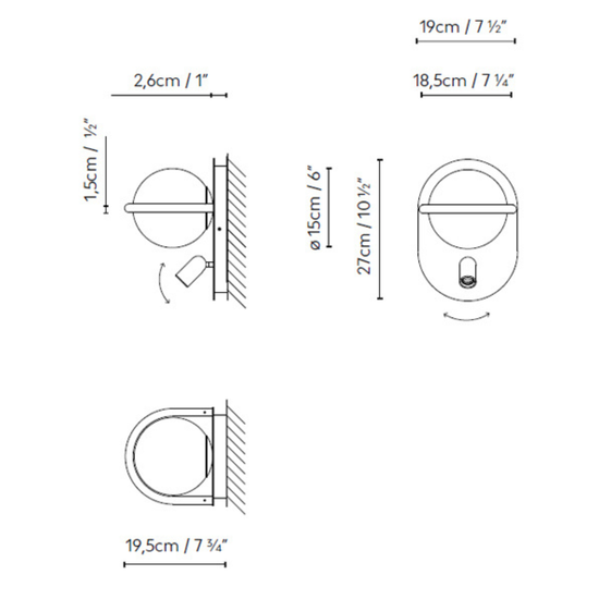 C_Ball 2L Wall Light