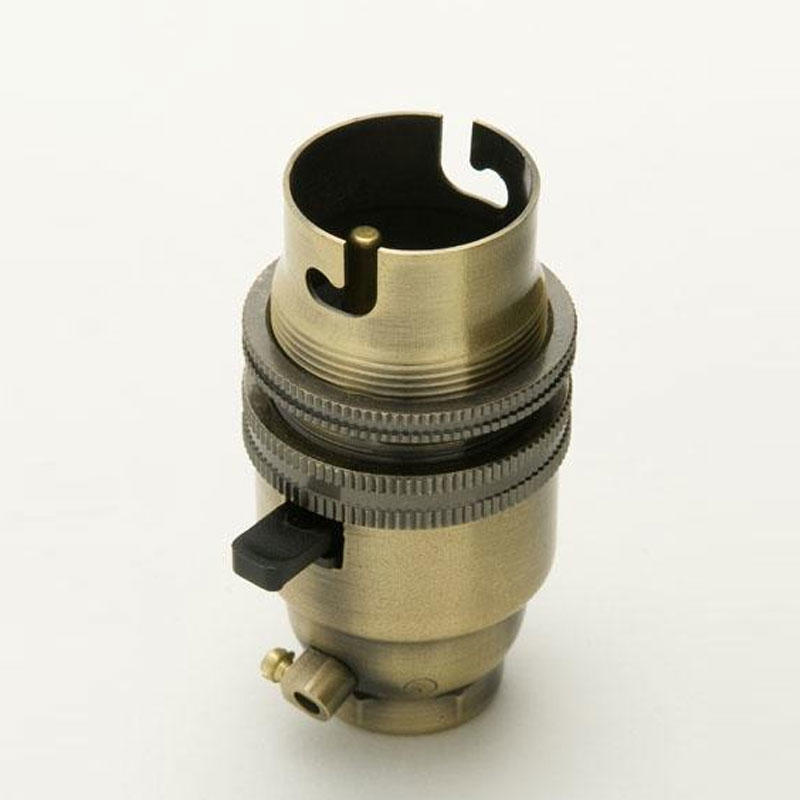 100% Light UK BC Switched Metal Lampholder | All Square Lighting
