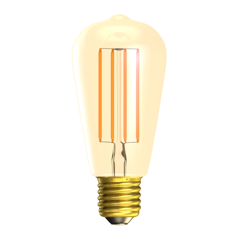 100% Light UK 3.3W Amber LED Filament Squirrel Cage Lamp | All Square Lighting