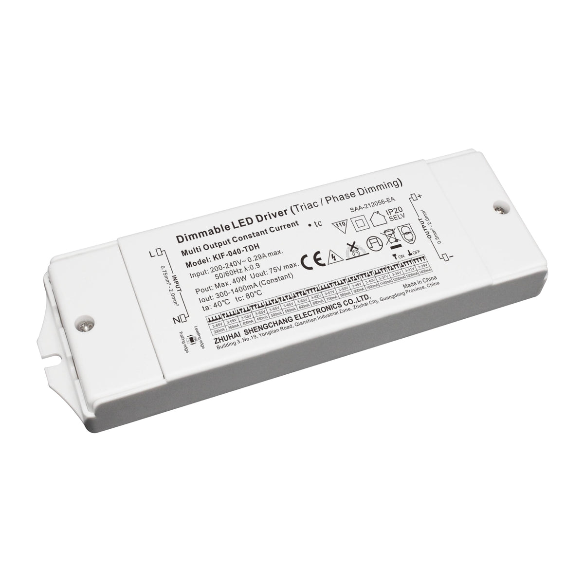 40W LED Driver Mains Dimmable 300-1400mA
