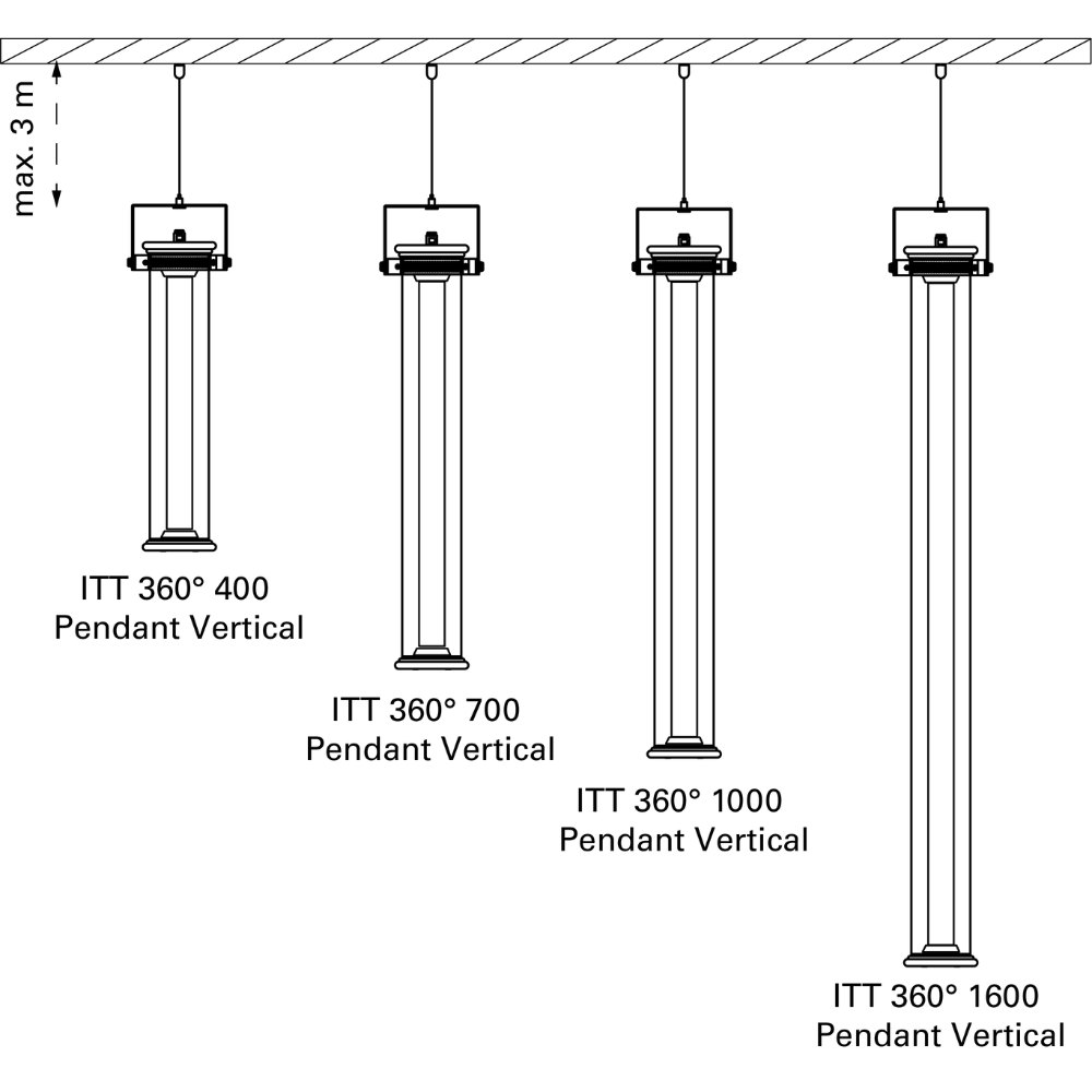 In The Tube 360° Vertical Pendant Light
