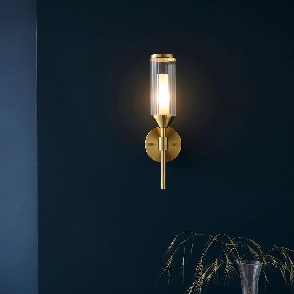 Elara Ribbed Frost Wall Light