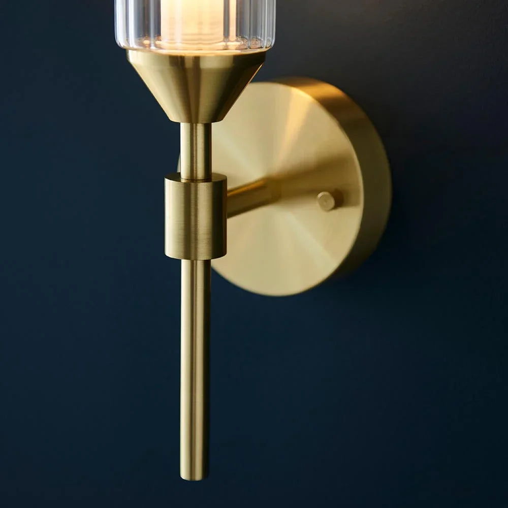 Elara Ribbed Frost Wall Light