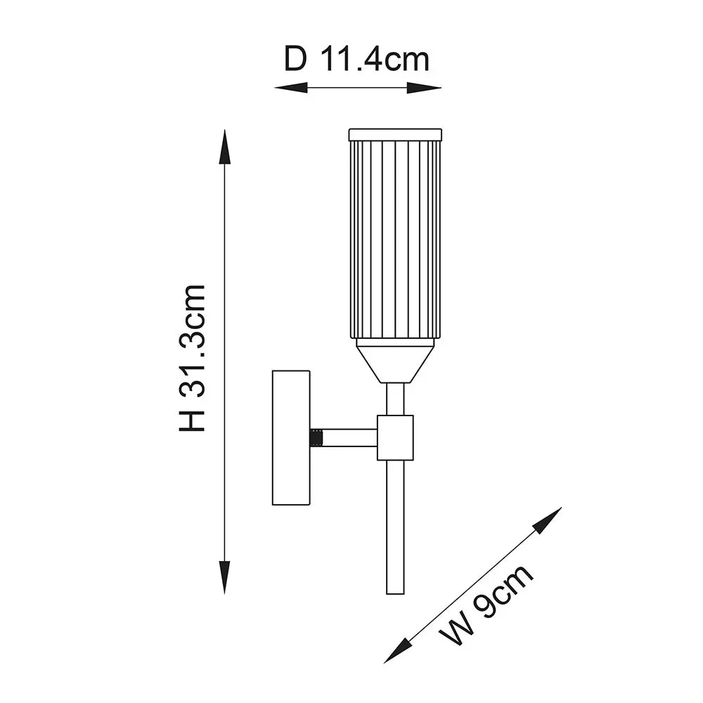 Elara Ribbed Frost Wall Light