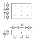 Pulo Square X7 Grip Ceiling Rose