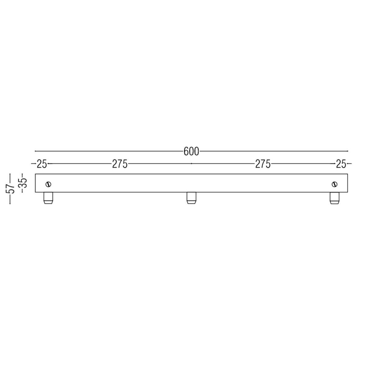 Pulo Long 600 X3 Grip Ceiling Rose