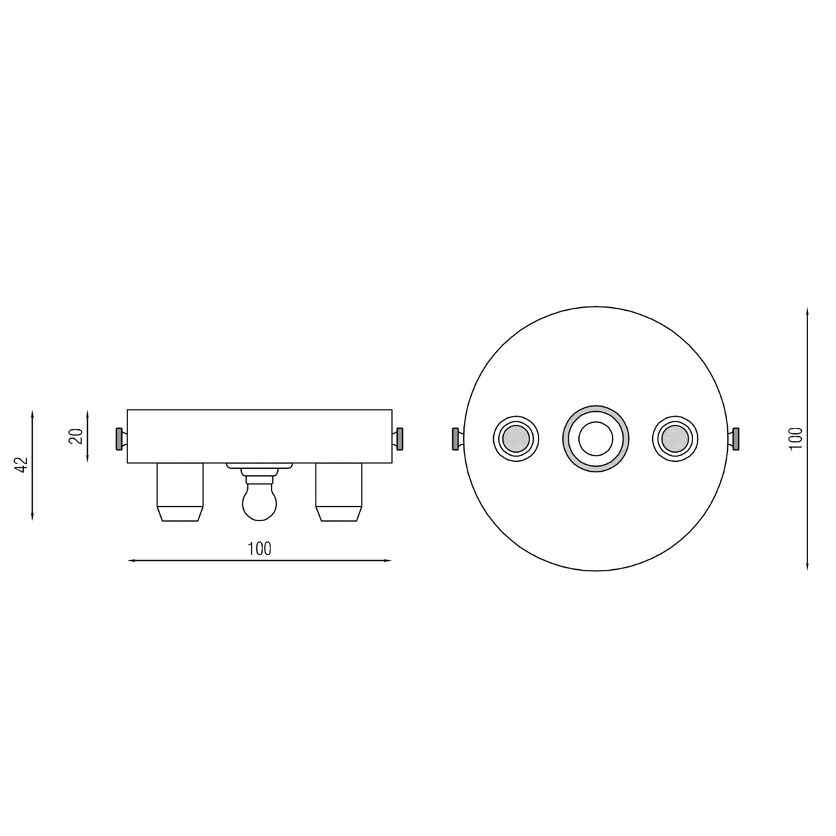 Pulo Box X2 Grip Ceiling Rose
