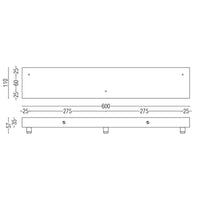 Pulo Rectangular 600 X3 Grip Ceiling Rose