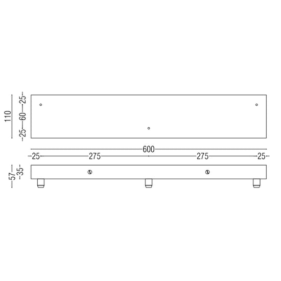 Pulo Rectangular 600 X3 Grip Ceiling Rose