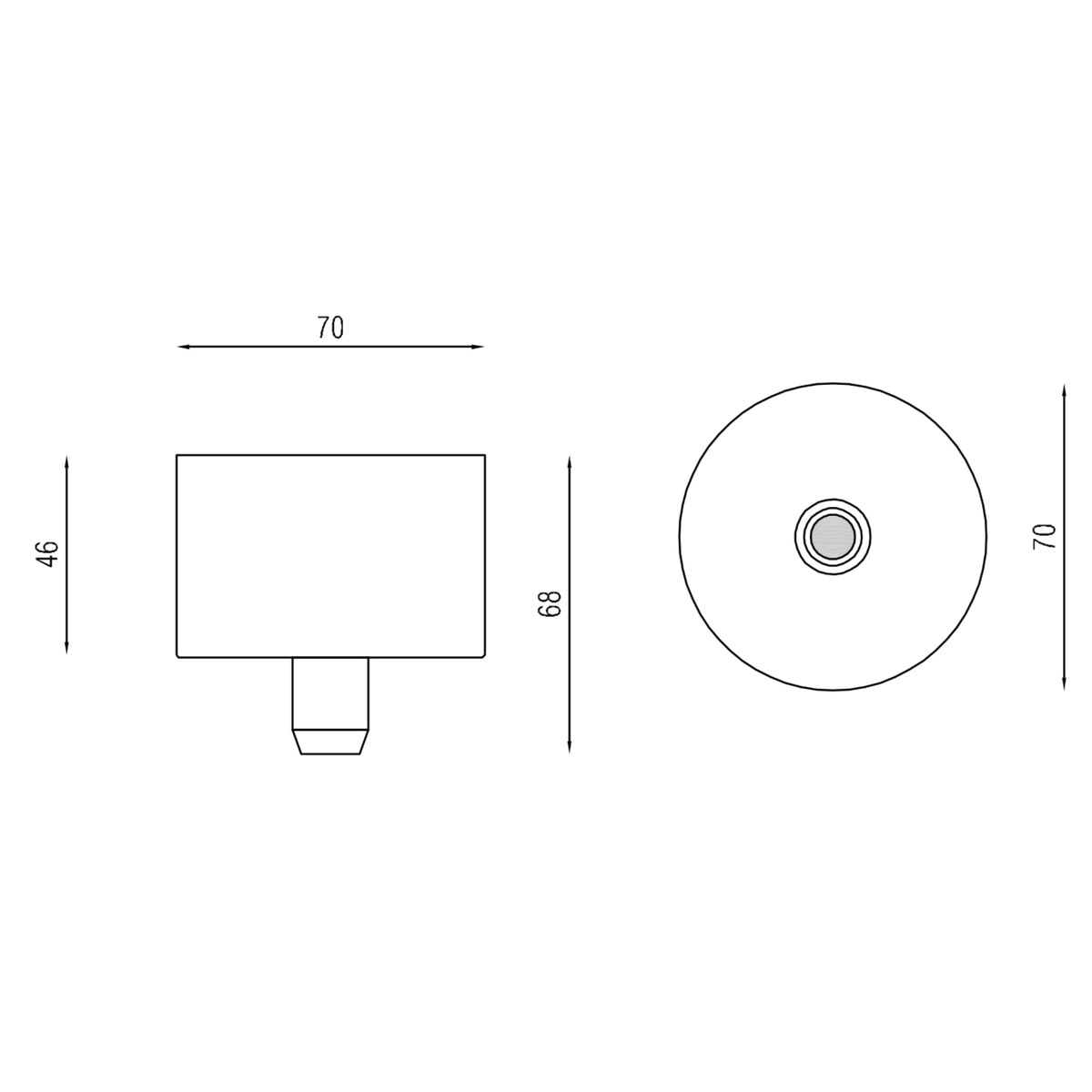 Box P Surface 7046 Grip Ceiling Rose