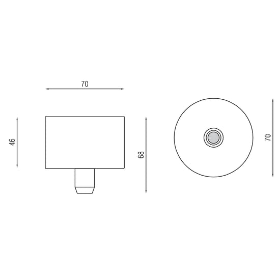 Box P Surface 7046 Grip Ceiling Rose