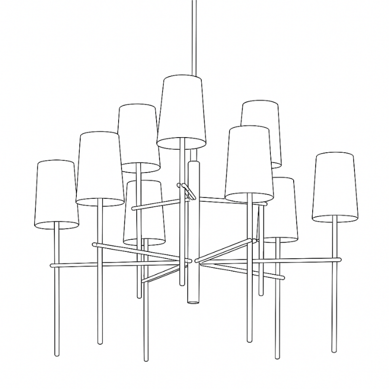 River 6 Chandelier Pendant Light