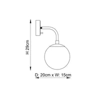 Seren Opal Globe Wall Light