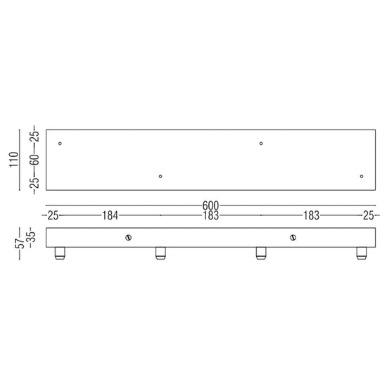 Pulo Rectangular 600 X4 Grip Ceiling Rose