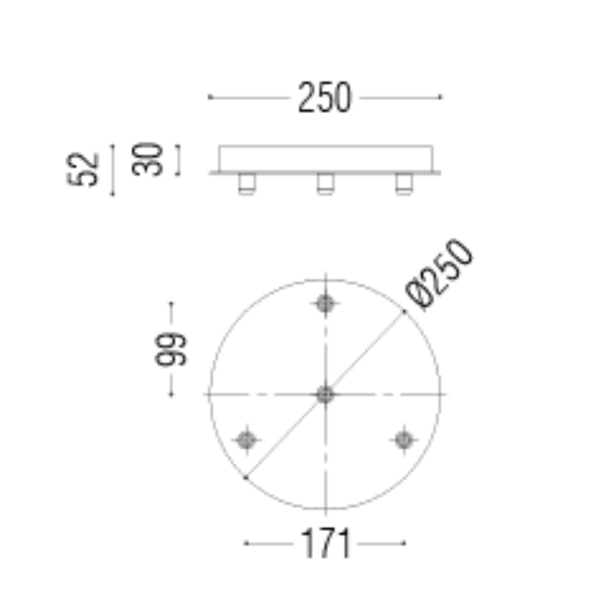 Box Surface P 25030 Grip X4 Ceiling Rose