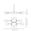 Ora 8 Asymmetrical Chandelier Pendant Light