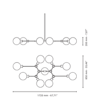 Ora 8 Asymmetrical Chandelier Pendant Light