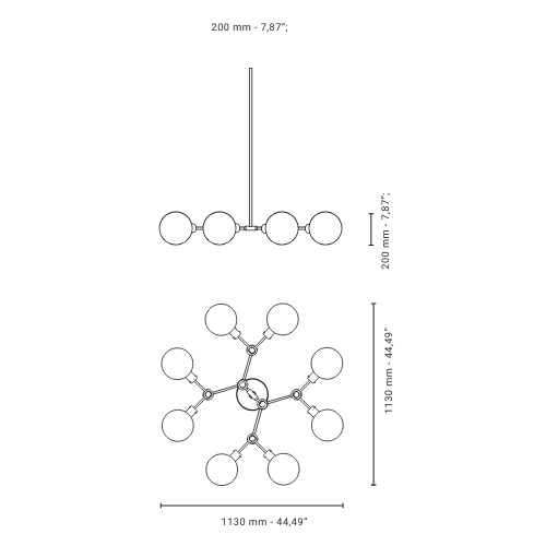 Ora 8 Round Chandelier Pendant Light