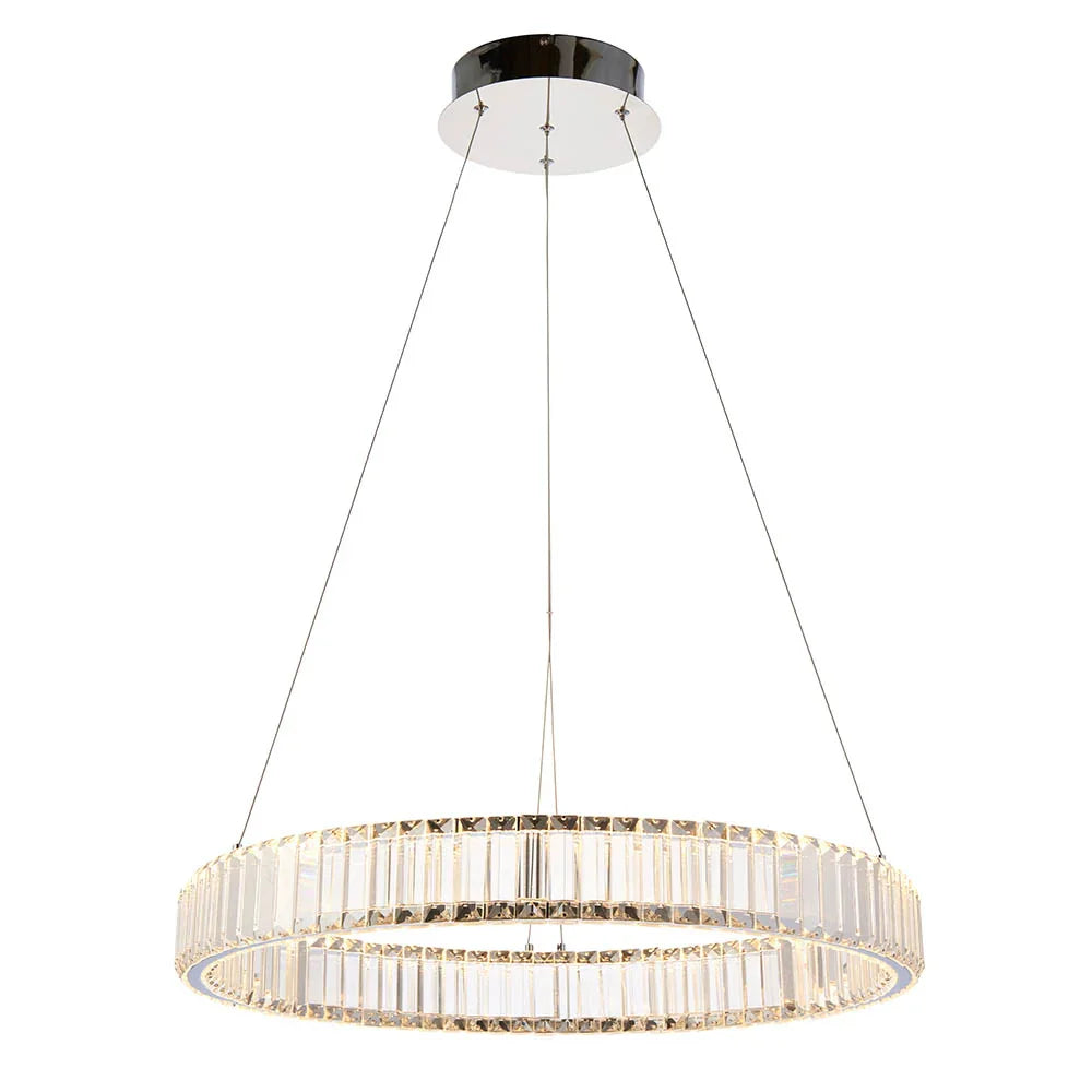 Luna Halo Crystal Ring Pendant Light
