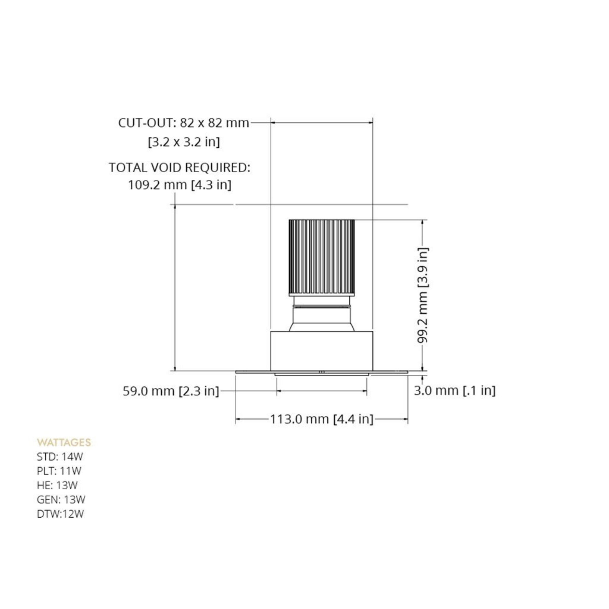 Eyeconic Recessed Square Trimless Fixed Downlight