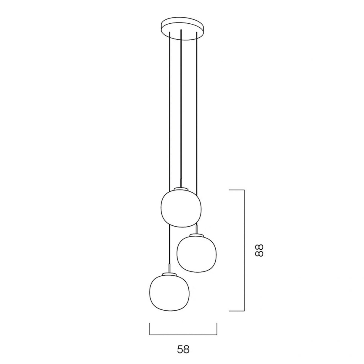 Jasmine Triple Drop Pendant Light