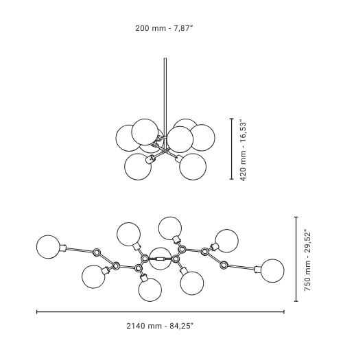 Ora 8 Chandelier Pendant Light