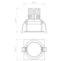 Pinhole PRO Square Fixed IP65 Downlight