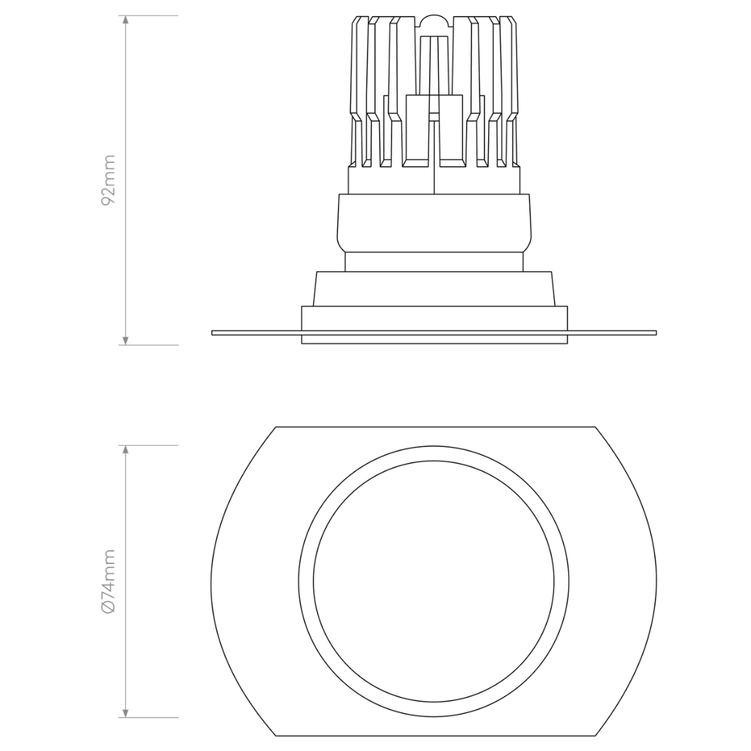 Pinhole PRO Round Flush Adjustable Downlight