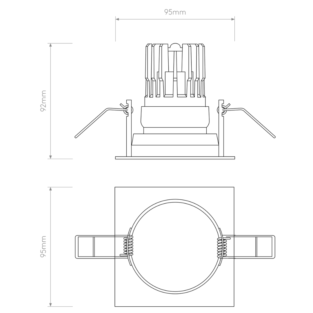 Pinhole PRO Square Adjustable Downlight