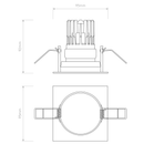 Pinhole PRO Square Adjustable Downlight