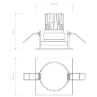 Pinhole PRO Square Adjustable Downlight