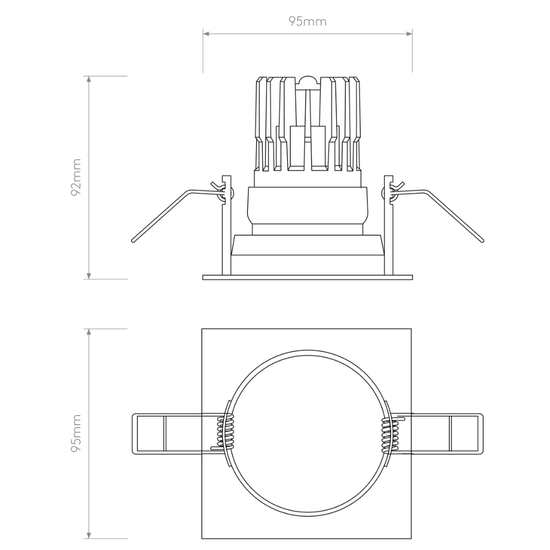 Pinhole PRO Square Adjustable Downlight