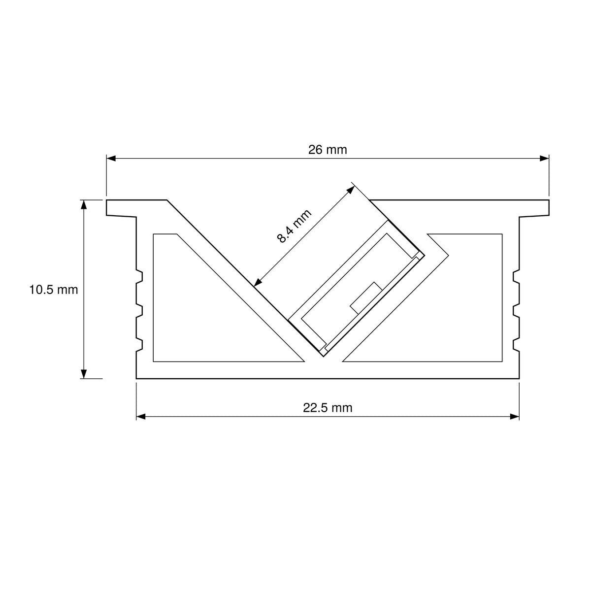 Angled Detail Recessed LED Profile