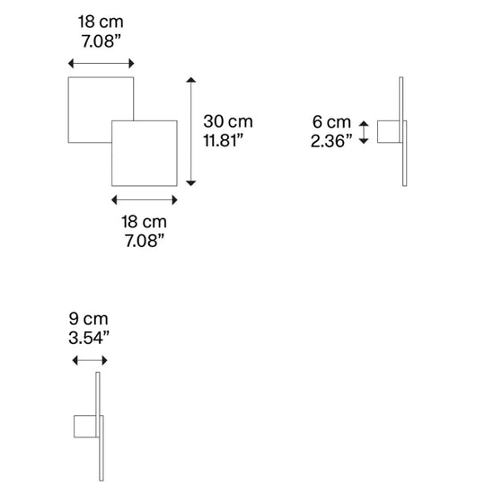 Puzzle Double Square Wall Light