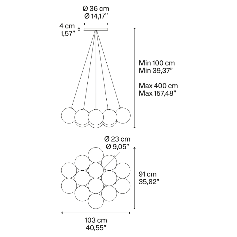 Random Cloud 14 23Ø Pendant Light