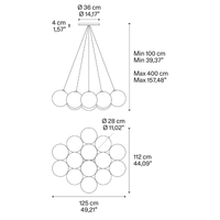 Lodes Random Cloud 14 28Ø Pendant Light | All Square Lighting