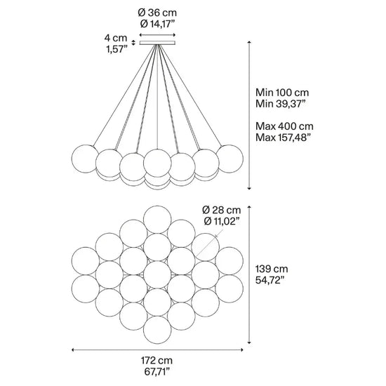 Random Cloud 23 28Ø Pendant Light