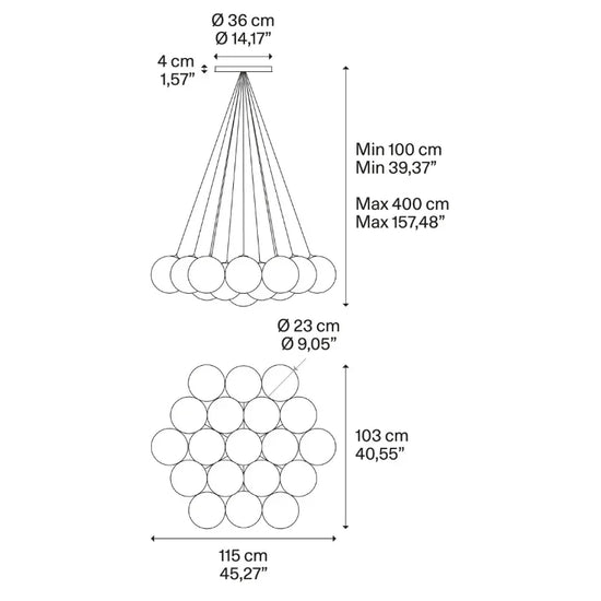 Random Cloud 19 23Ø Pendant Light