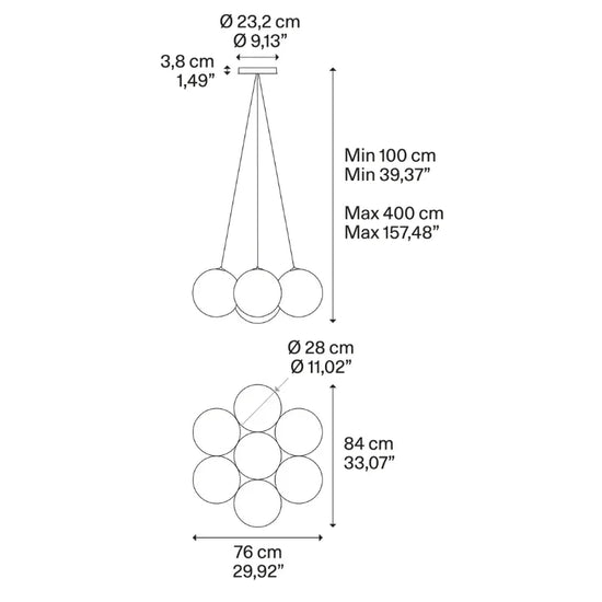 Random Cloud 7 28Ø Pendant Light