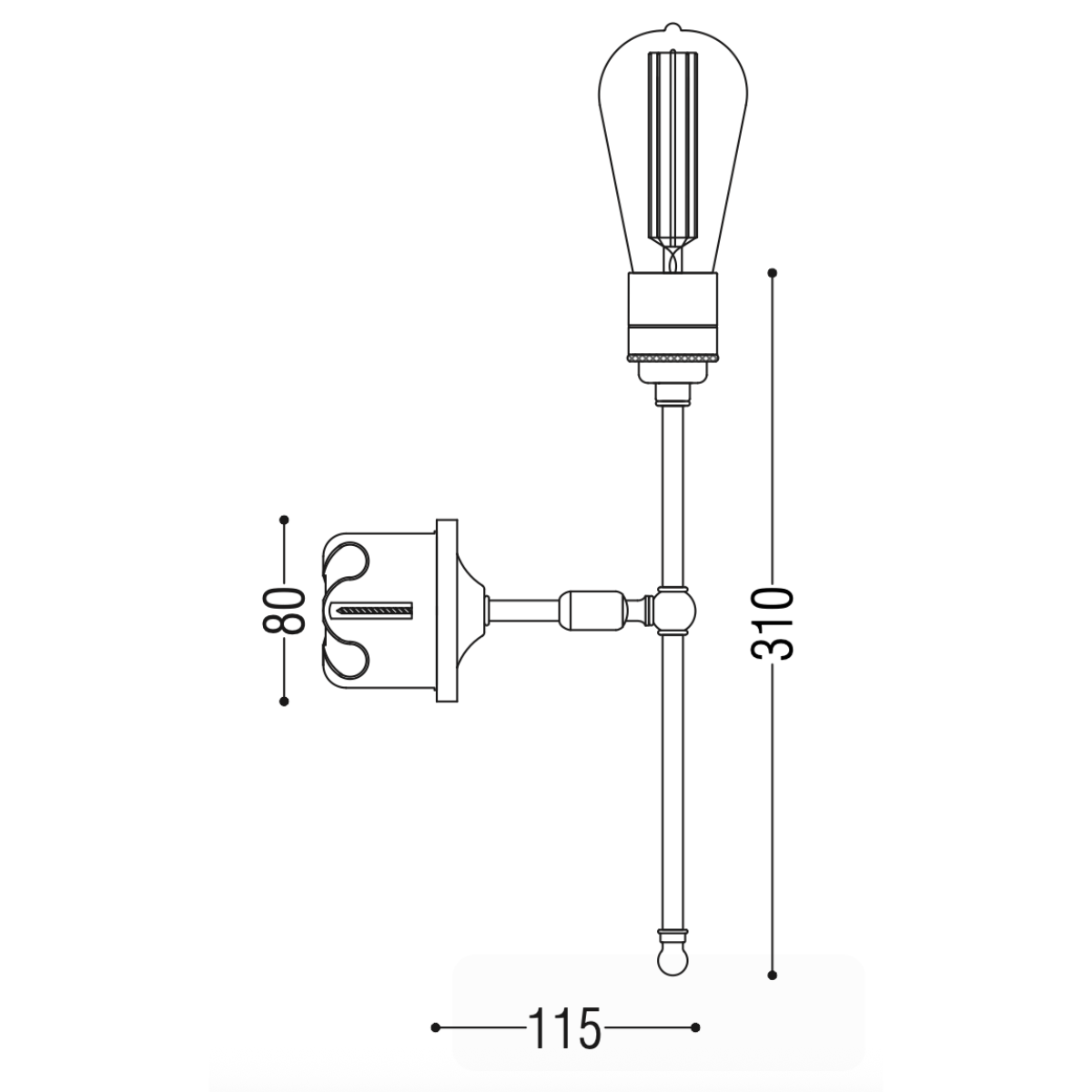 Pulo Flat Odette Torch Wall Light