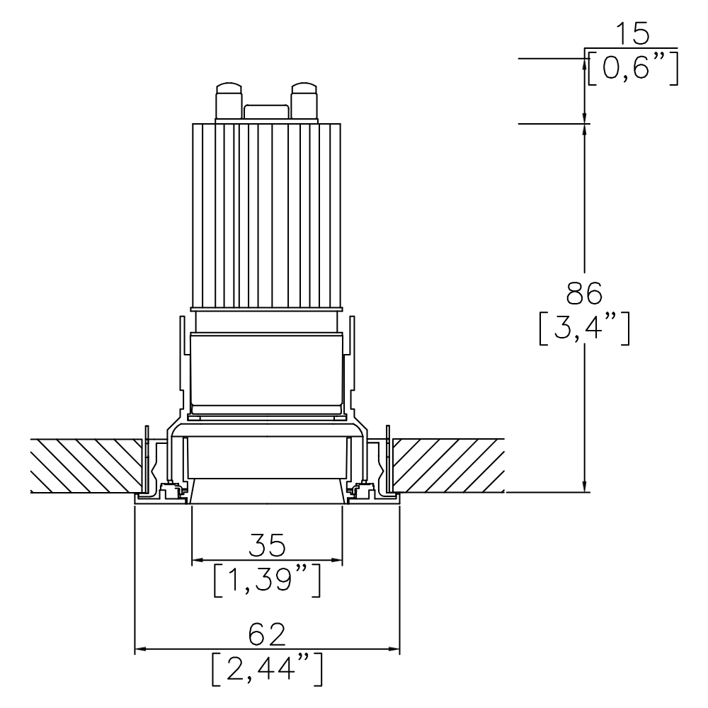 Mix60 HO Duo Fixed Trim Downlight
